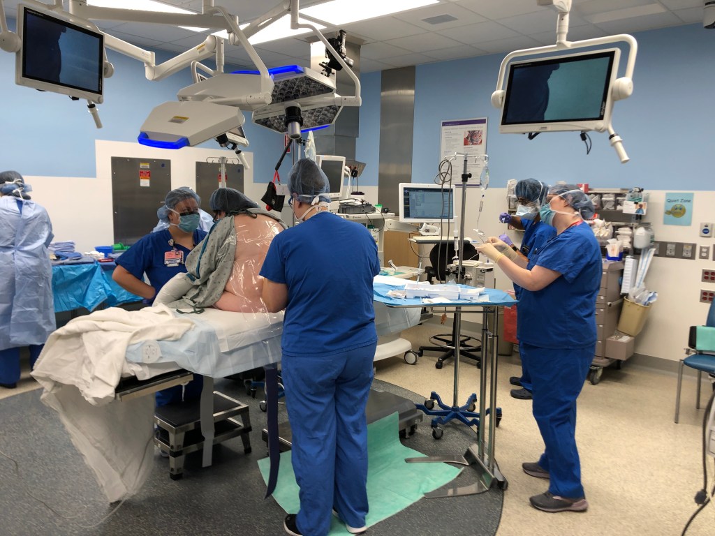 Medical and healthcare video ad production crew.